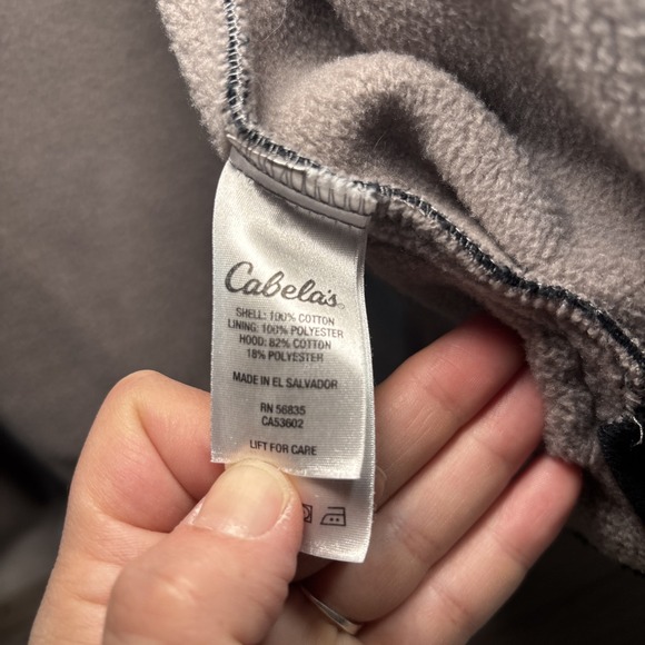 Men's Large Cabela's Blue Gray fleece-lined shirt jacket with Hood And Pockets - Picture 9 of 12